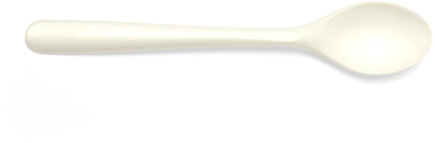 Conpax Folia dessertlepel, herbruikbaar, uit CPLA, 14,5 cm, wit, pak van 50 stuks afbeelding