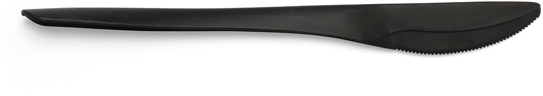 Conpax Folia mes, herbruikbaar, uit CPLA, 19 cm, zwart, pak van 50 stuks afbeelding
