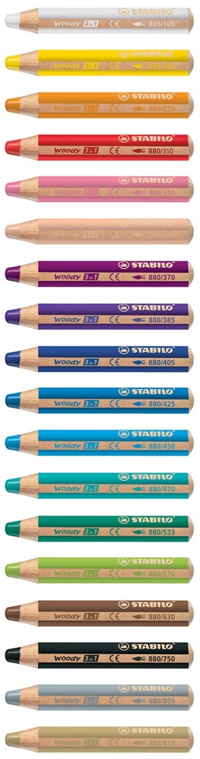 STABILO Woody 3 In 1 – Lot De 5 Crayons De Couleur Bleu Outremer – Multi-surfaces : Verre, Bois, Plastique, Ardoise