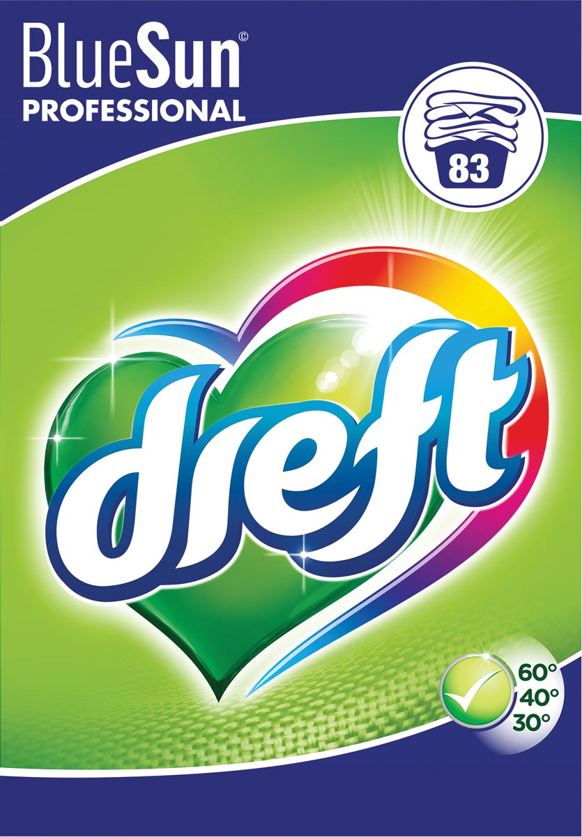 Dreft waspoeder, voor gekleurde was, 83 wasbeurten, doos van 5,81 kg