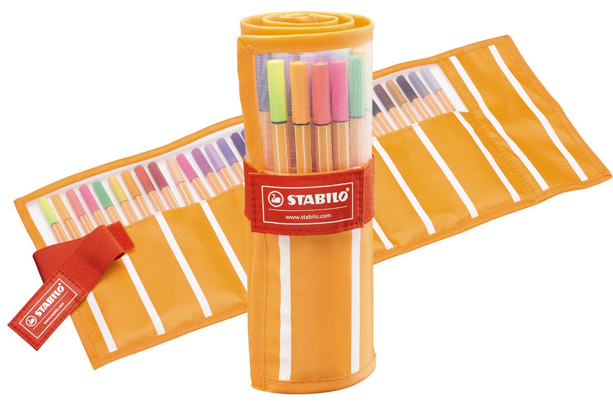 STABILO point 88 fineliner, rollerset van 30 stuks in geassorteerde kleuren afbeelding