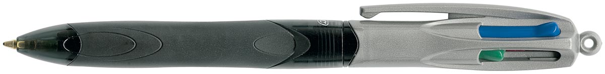 Bic Colours Grip Pro 4-kleurenbalpen, medium, klassieke inktkleuren, lichaam donkergrijs afbeelding
