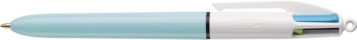 Bic Colours Fun 4-kleurenbalpen, medium, pastel inktkleuren, lichaam pastelblauw afbeelding