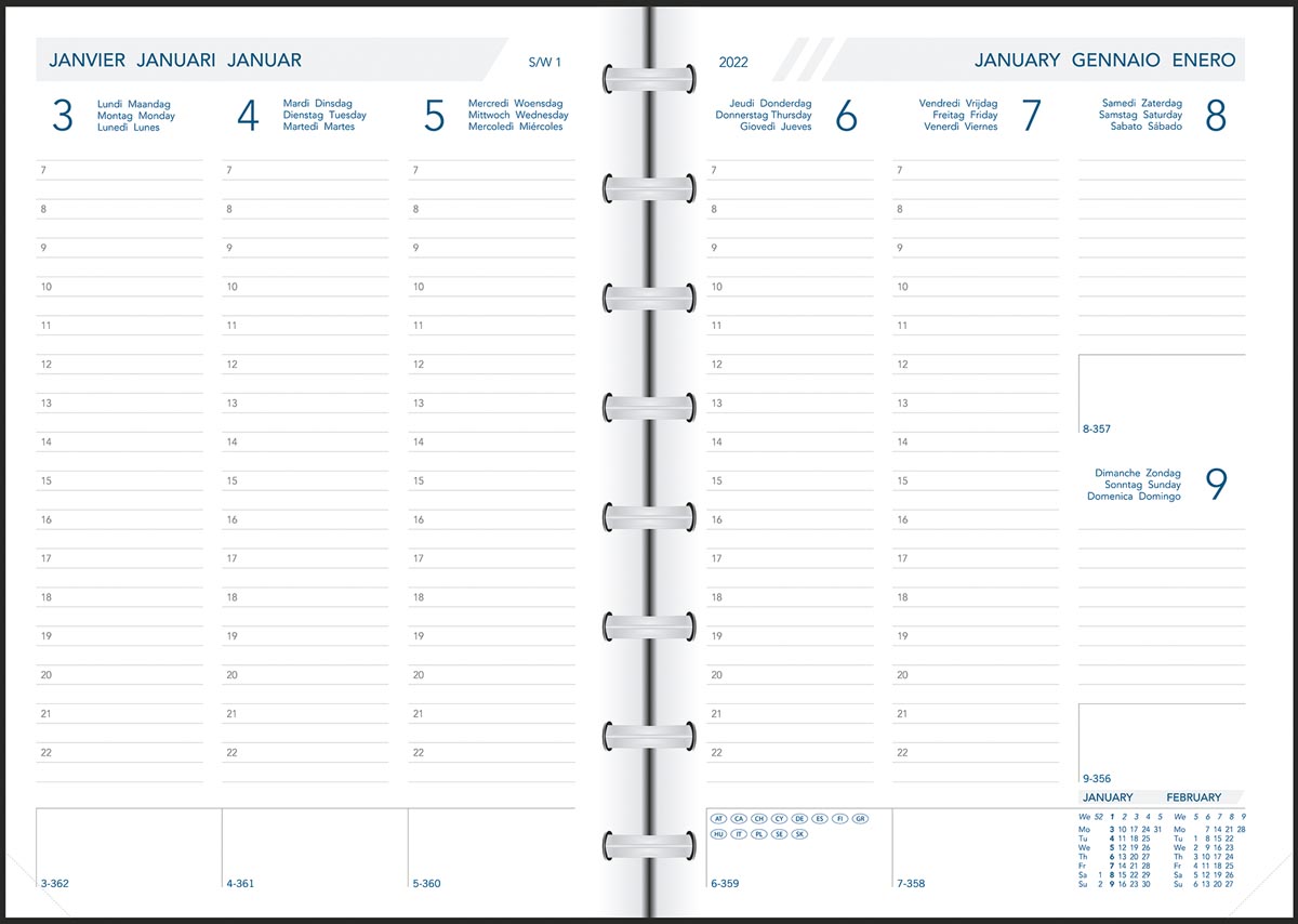 Adoc agend-ex Universe Bio, ft 14,5 x 21 cm, 1 week per 2 pagina's, 6-talig, 2022 Adoc agend-ex Universe Bio, ft 14,5 x 21 cm, 1 week per 2 pagina's, 6-talig, 2022