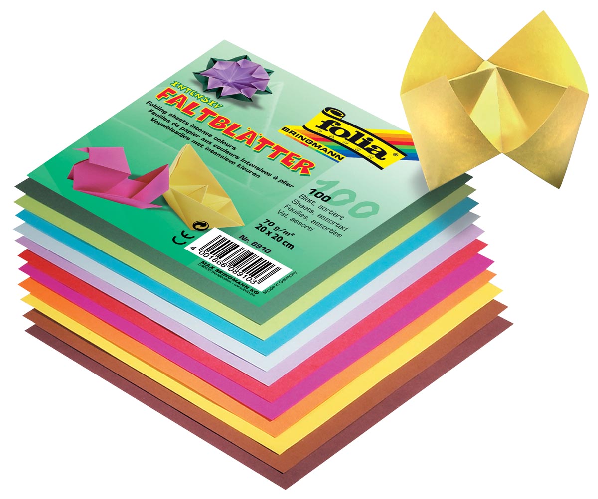 Folia vouwblaadjes ft 20 x 20 cm, pak van 100 blaadjes