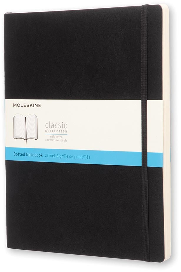 Moleskine notitieboek, ft 19 x 25 cm, puntraster, soepele cover, 192 blad, zwart afbeelding