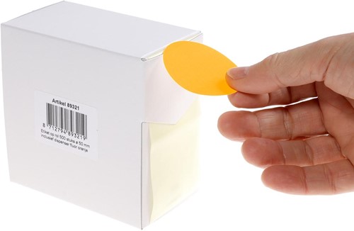 Rillprint ronde etiketten, diameter 50 mm, rol van 500 stuks, fluo oranje