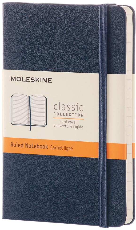 Moleskine notitieboek, ft 9 x 14 cm, gelijnd, harde cover, 192 blad, saffier afbeelding