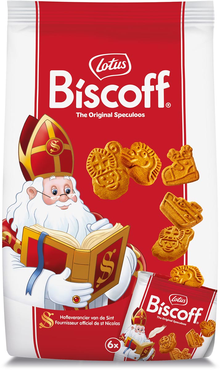 Lotus speculaaskoekjes, Sinterklaas, mini, pakje van 6 x 25g