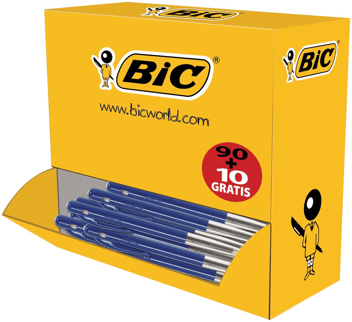 Afbeelding van Bic balpen M10 Clic voordeelpak blauw