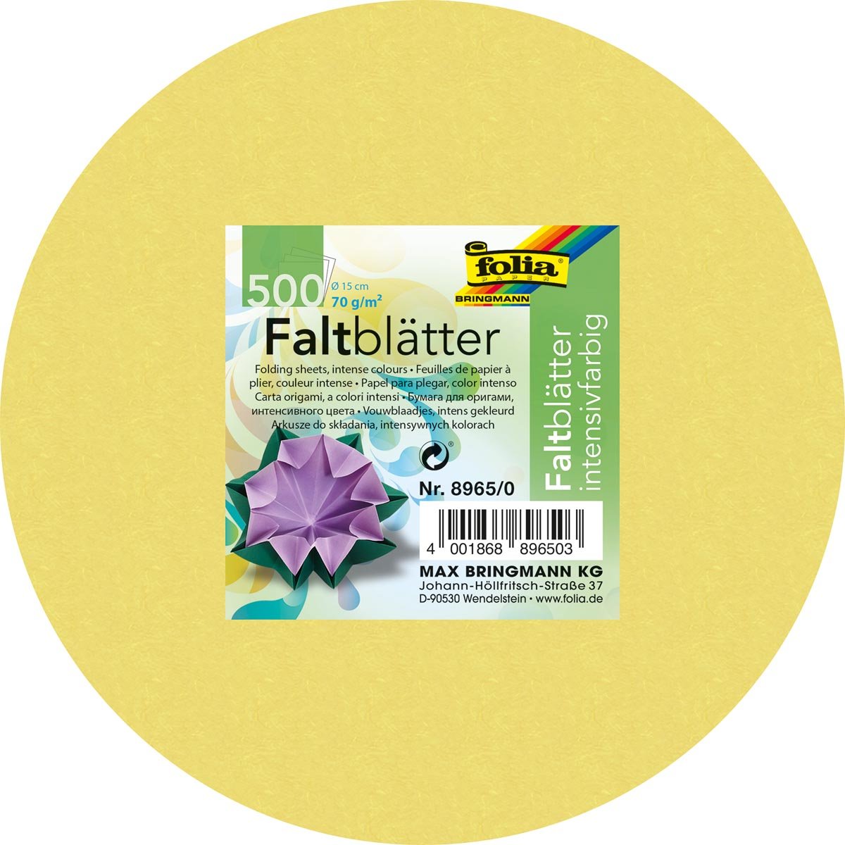 Folia vouwblaadjes diameter 15 cm, pak van 500 blaadjes afbeelding