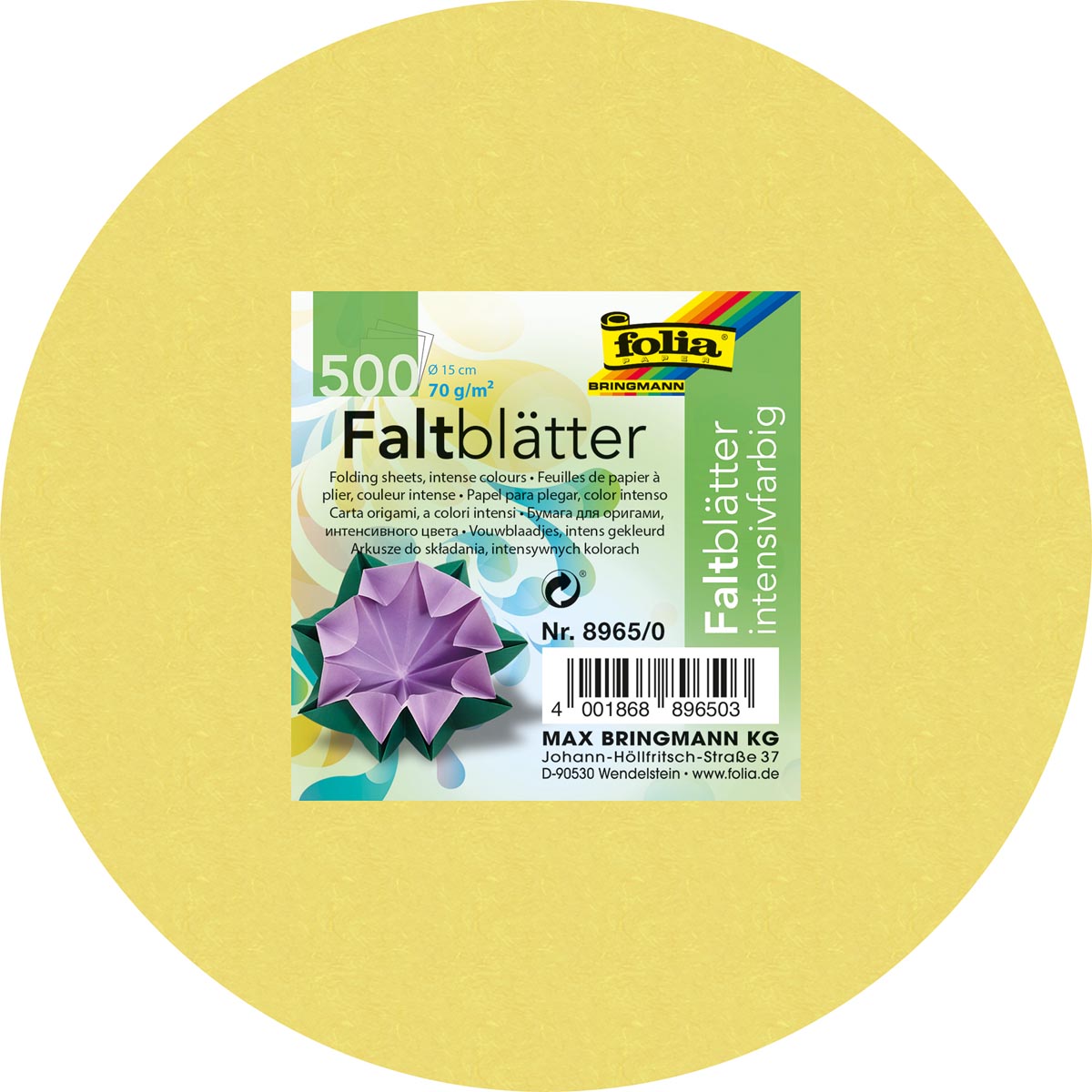 Folia vouwpapier, ft diameter 15 cm, pak van 500 vel