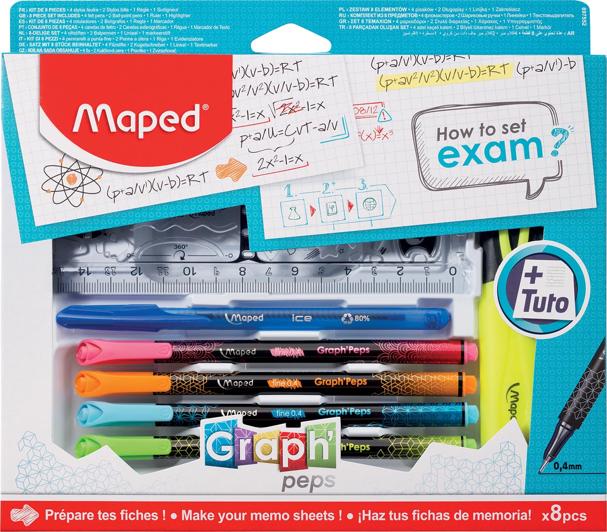 Maped How to exam-set, 8-delige ophangdoos