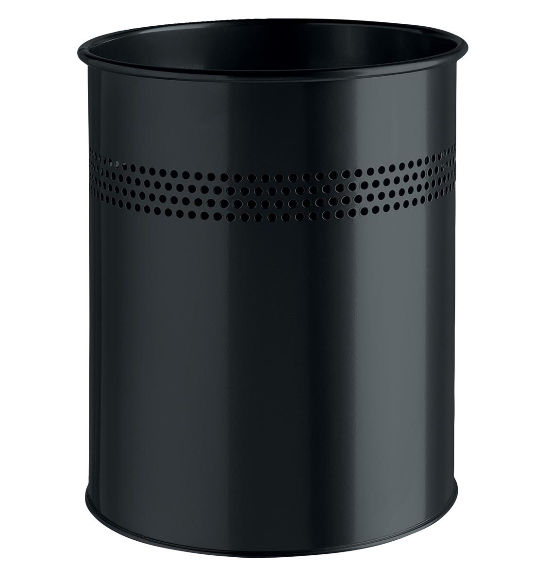 Durable metalen papiermand 15 l, smalle perforatie, zwart afbeelding