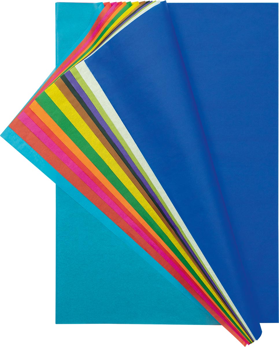 Folia zijdepapier geassorteerde kleuren: donkerblauw, wit, lichtgroen, paars, zwart, bruin, geel, groe... afbeelding