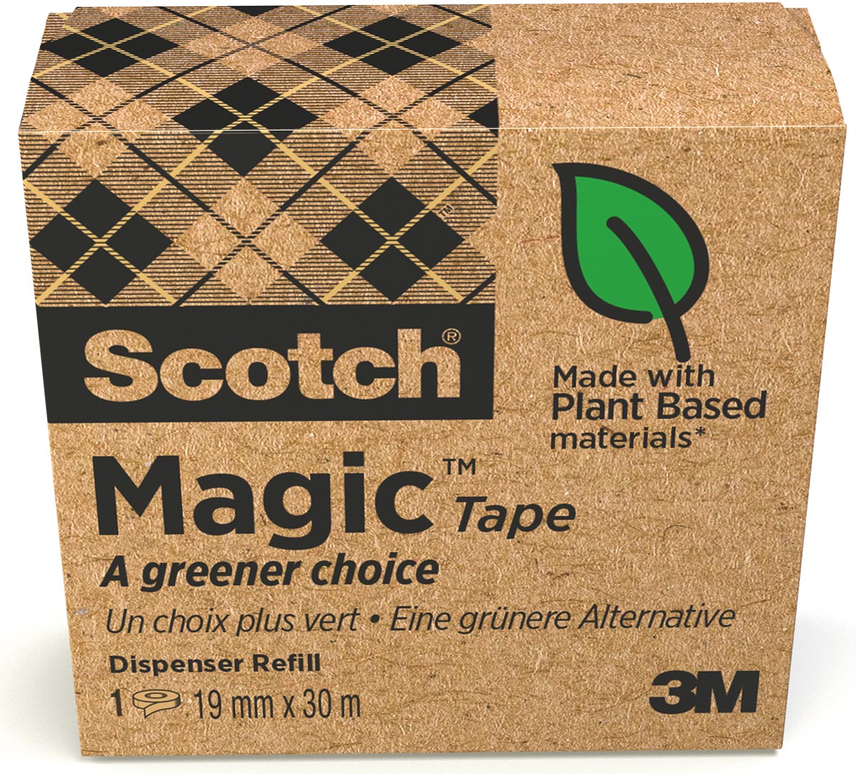 Plakband Magic Tape A greener choice ft 19 mm x 30 m, doos met 1 rolletje Plakband Magic Tape A greener choice ft 19 mm x 30 m, doos met 1 rolletje