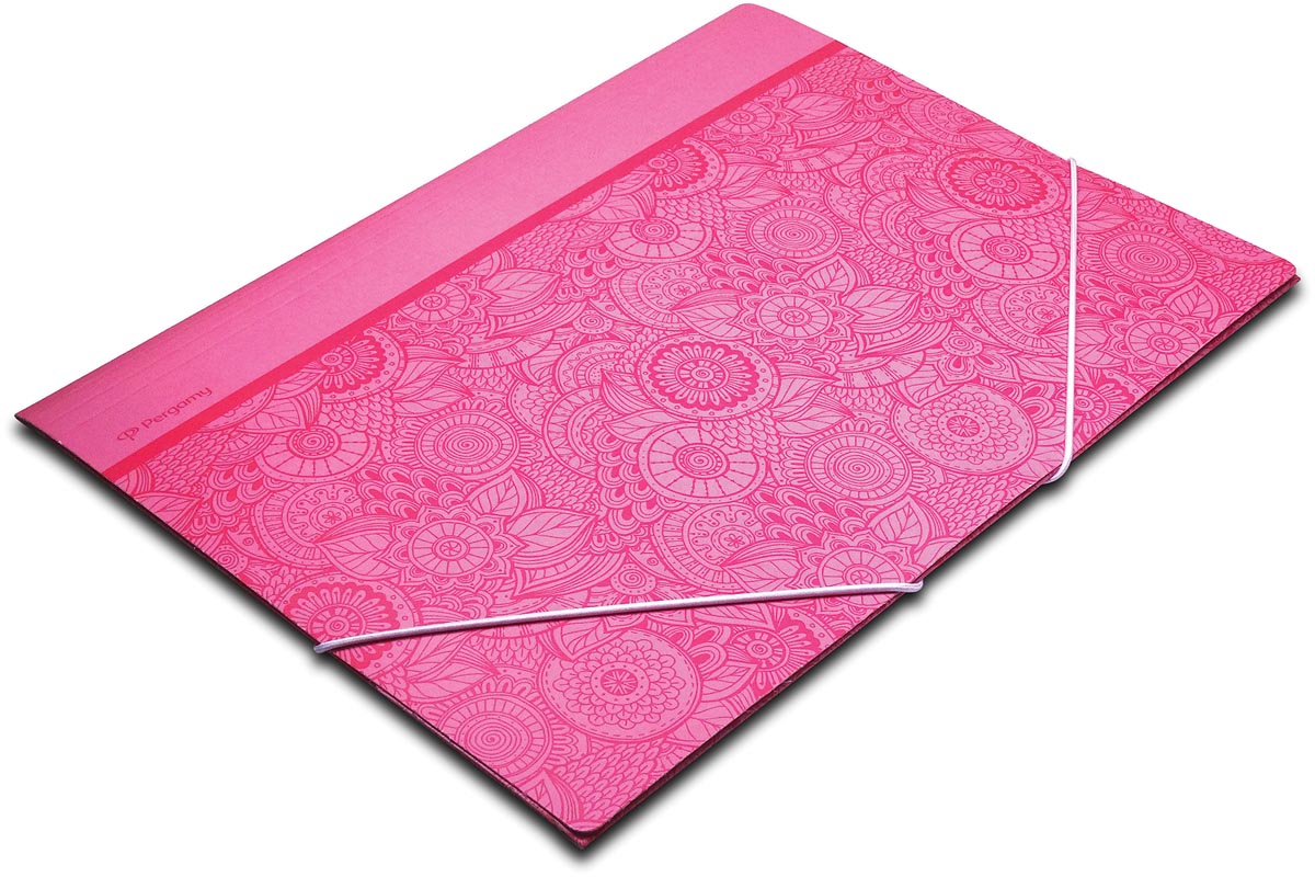 Pergamy Mandala elastomap met kleppen, ft A4, roze afbeelding