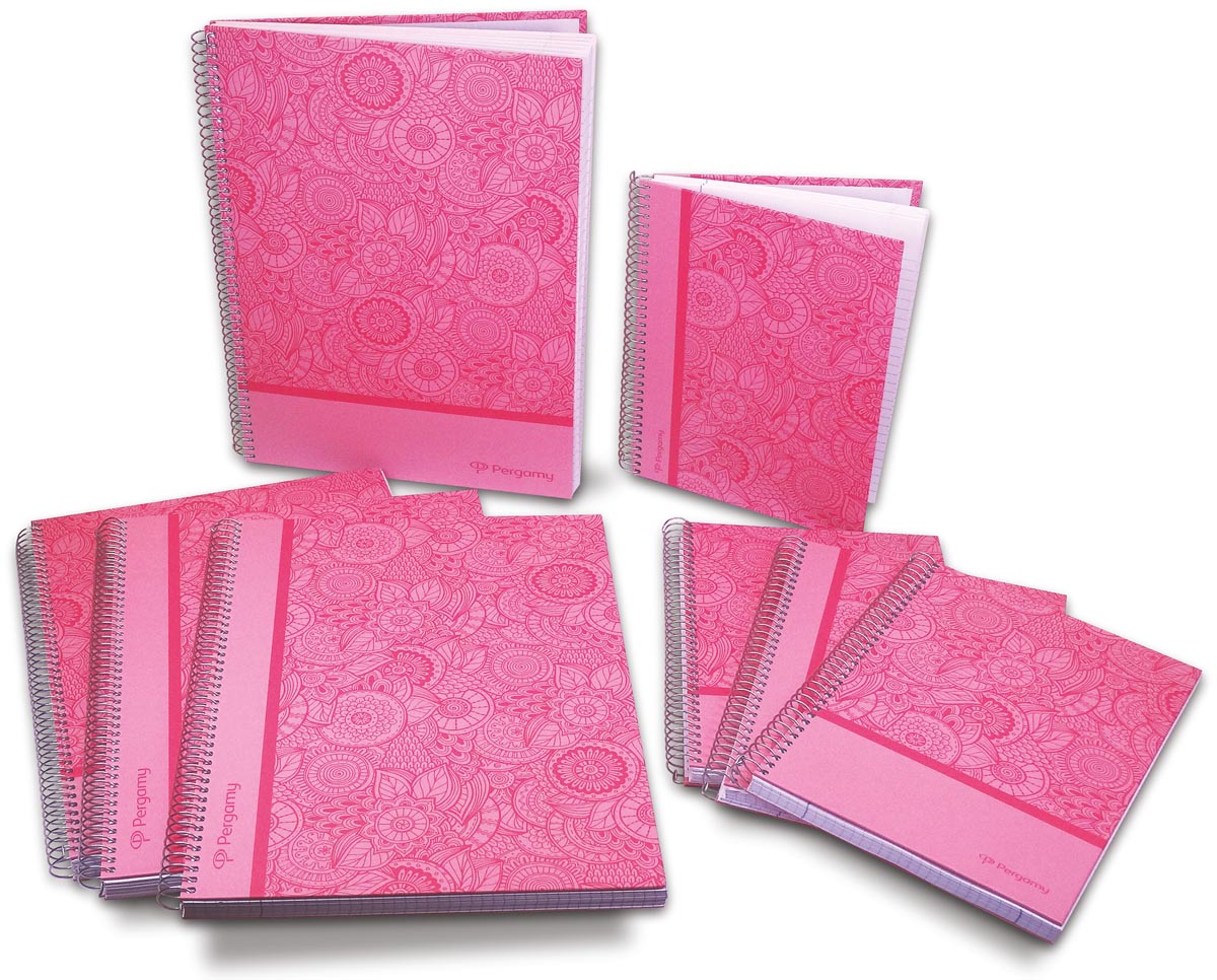 Pergamy Mandala notitieboek ft A4, geruit 5 mm, roze afbeelding