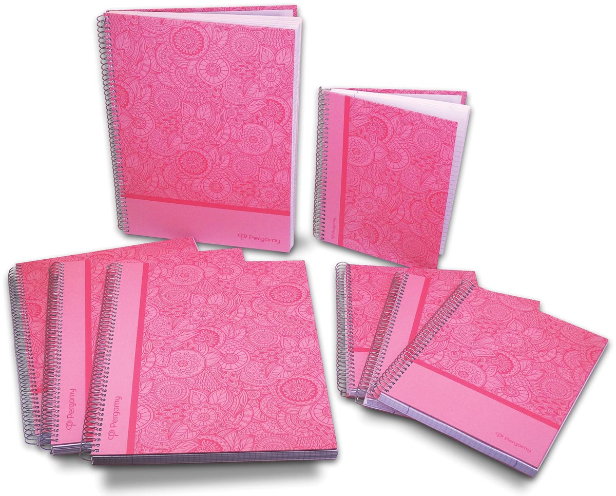 Pergamy Mandala notitieboek ft A5, geruit 5 mm, roze