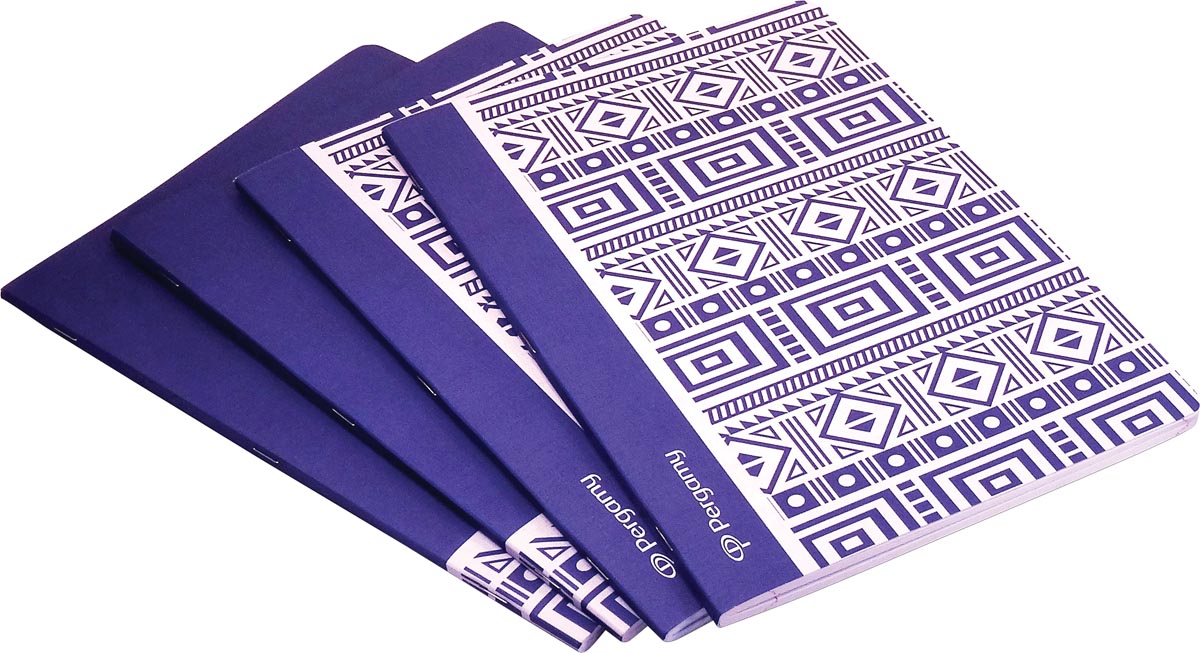 Pergamy Ethnic schrift, ft A4, geruit 5 mm, 48 bladzijden, blauw