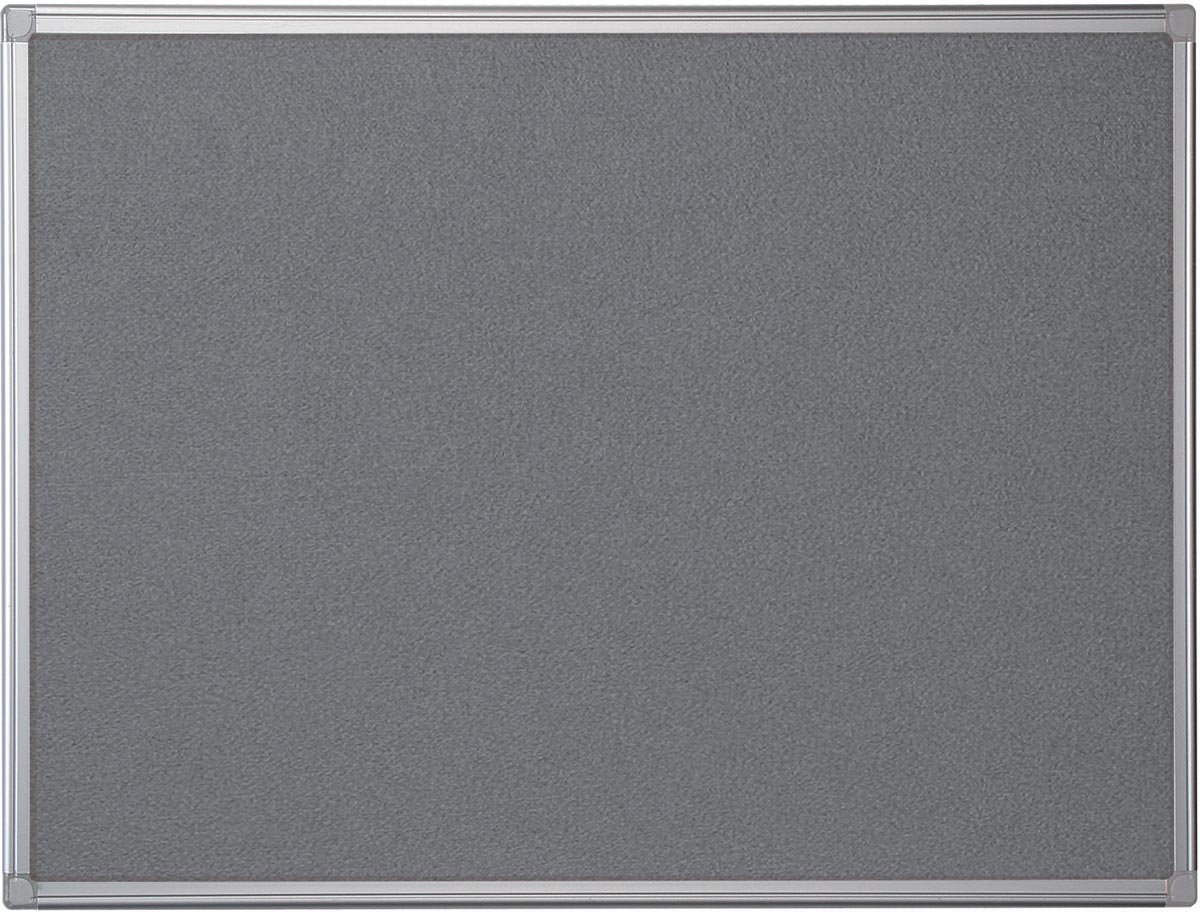 Pergamy textielbord met aluminium frame ft 60 x 90 cm, grijs