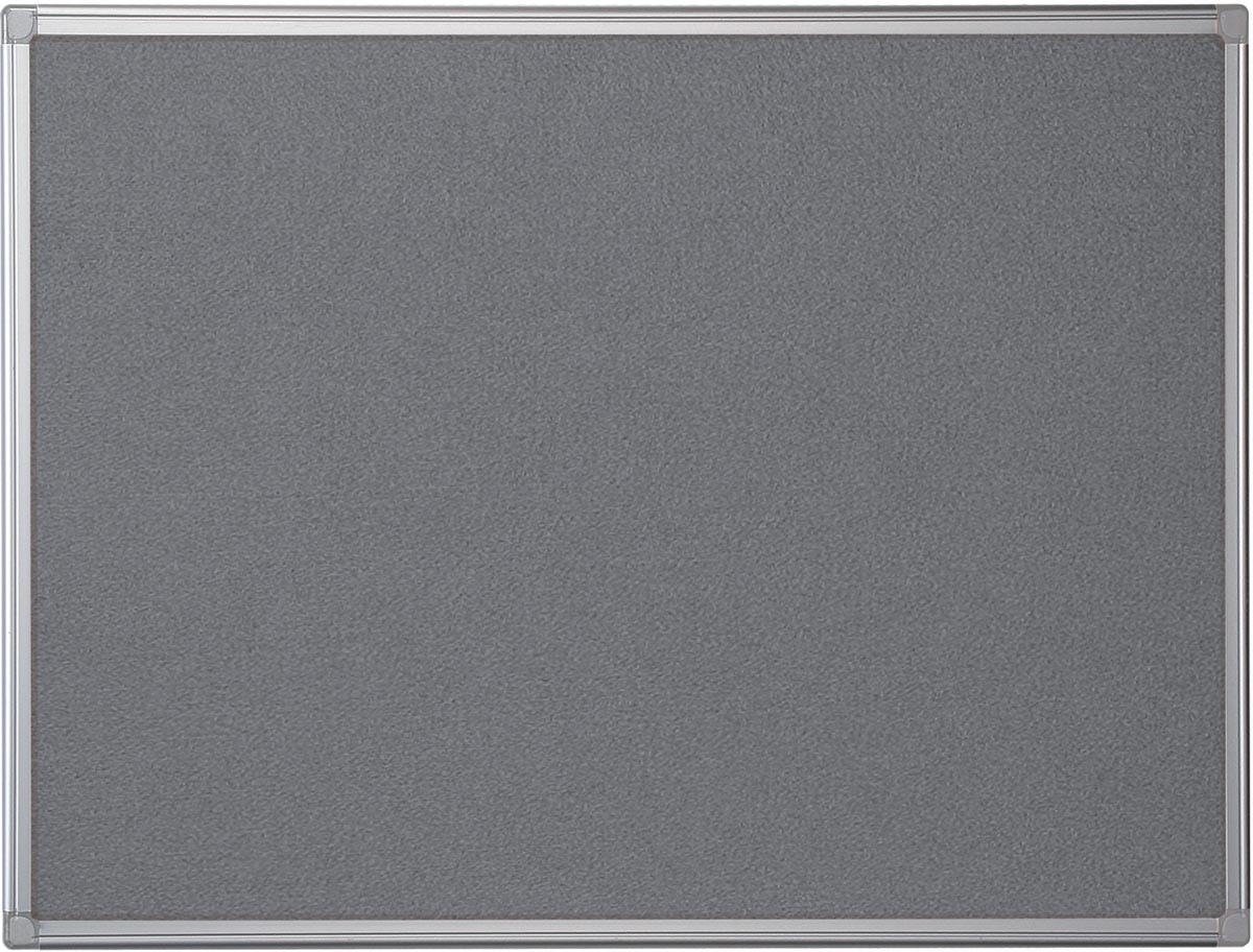 Pergamy textielbord met aluminium frame ft 90 x 120 cm, grijs