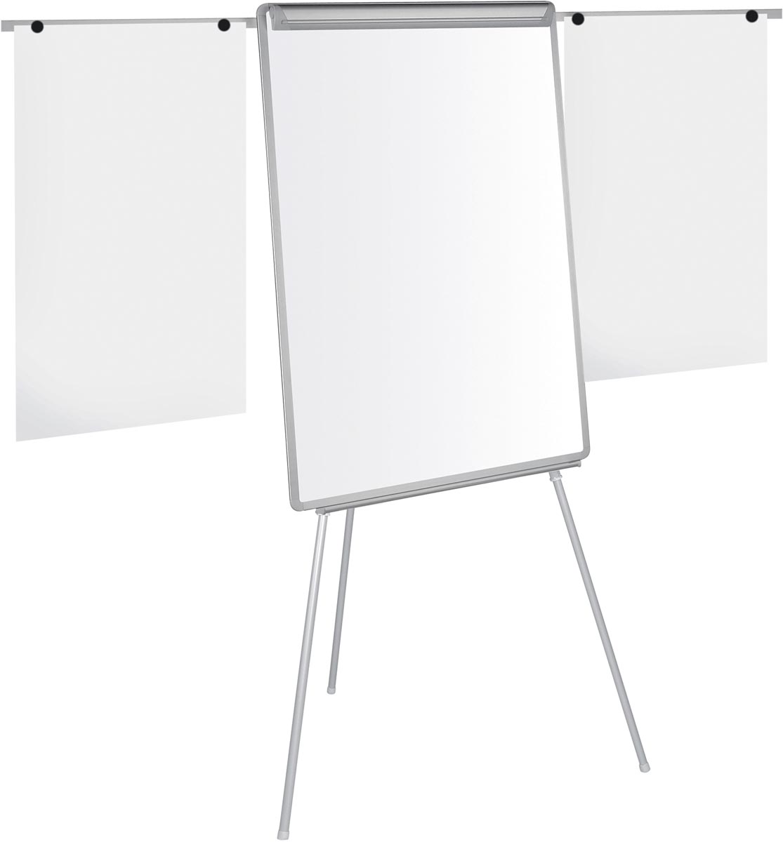 Pergamy magnetisch flipchart met papierklem en 2 uitschuifbare armen ft 107 x 75cm