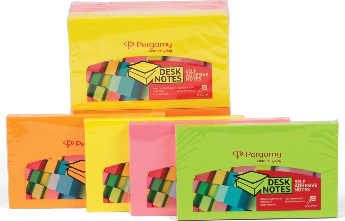 Lot De 2 Blocs Mémo Adhésifs Colorés Avec Support Plastique - 7.6x4x5.3 Cm - Idéal Pour Notes Et Rappels - 9