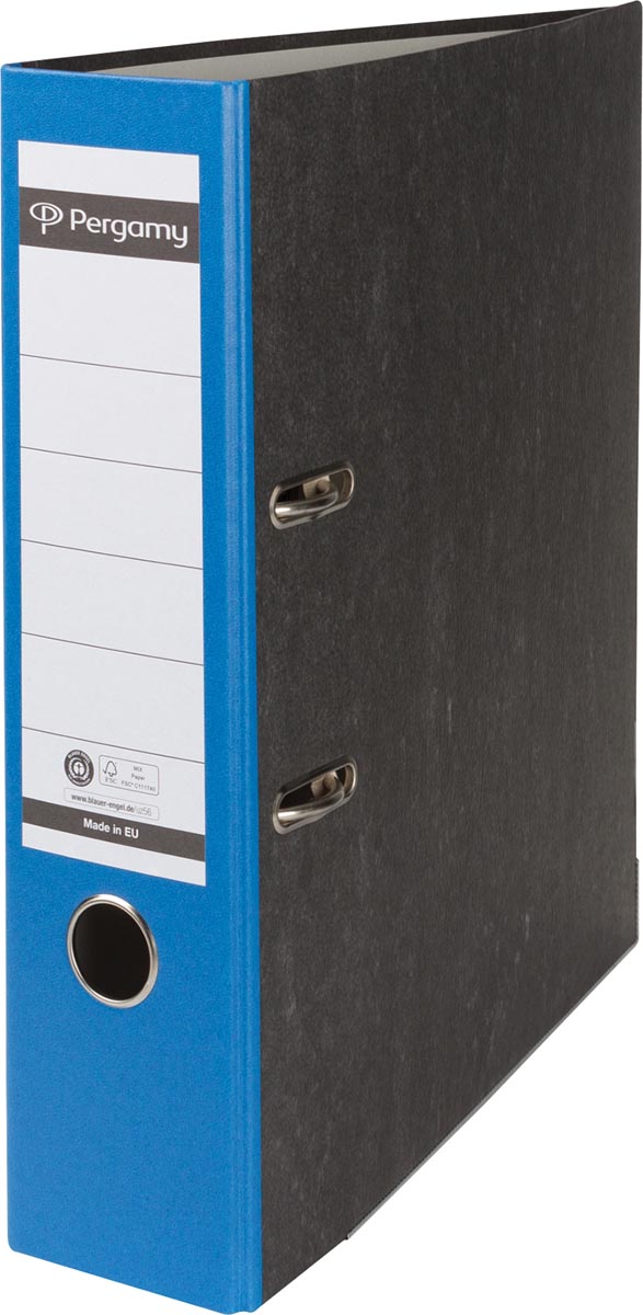 Pergamy ordner, voor ft A4, uit karton, rug van 8 cm, gewolkt blauw afbeelding