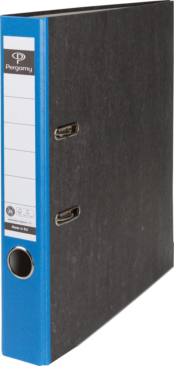 Pergamy ordner, voor ft A4, uit karton, rug van 5 cm, gewolkt blauw afbeelding