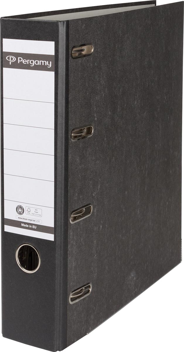 Pergamy ordner dubbel, voor ft A4, gewolkt, 8 cm zwart afbeelding