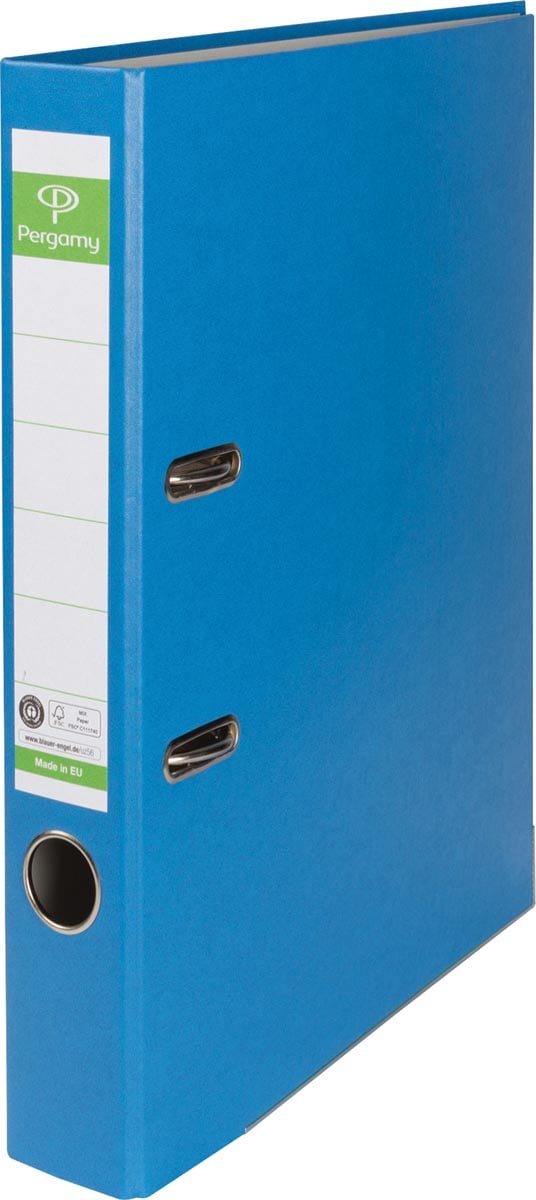 Pergamy ordner, voor ft A4, uit Recycolor papier, rug van 5 cm, blauw afbeelding