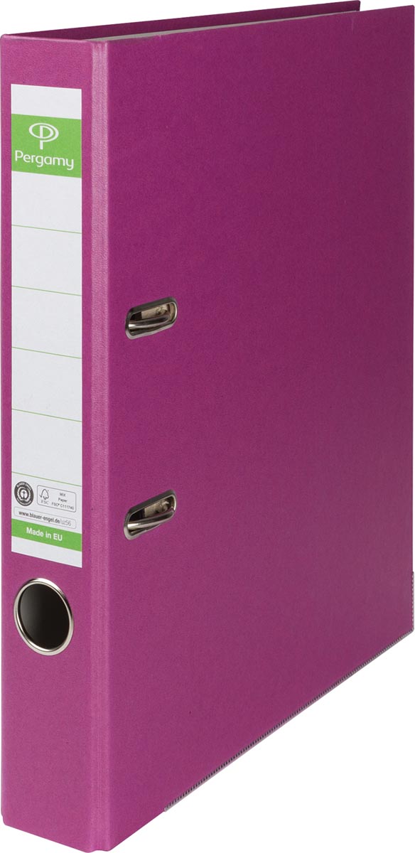 Pergamy ordner, voor ft A4, uit Recycolor papier, rug van 5 cm, paars afbeelding