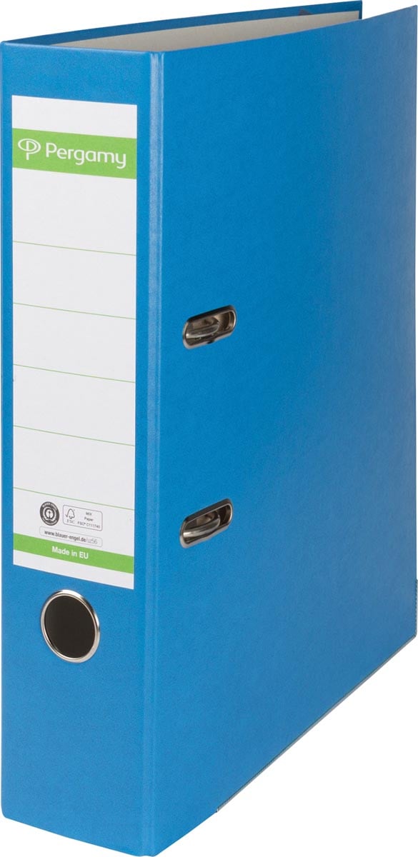 Pergamy ordner, voor ft A4, uit Recycolor papier, rug van 8 cm, blauw afbeelding