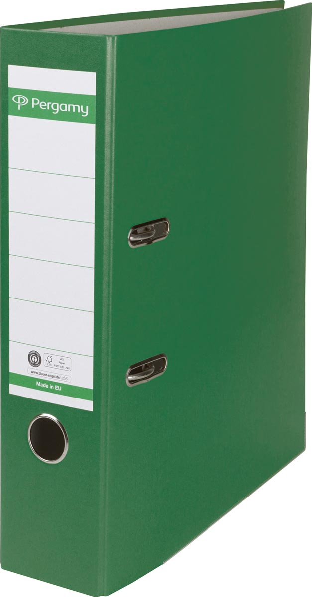 Pergamy ordner, voor ft A4, uit Recycolor papier, rug van 8 cm, groen afbeelding