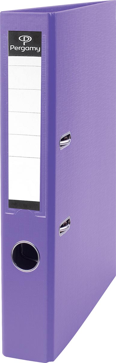 Pergamy ordner, voor ft A4, uit PP en papier, zonder beschermrand, rug van 5 cm, paars afbeelding