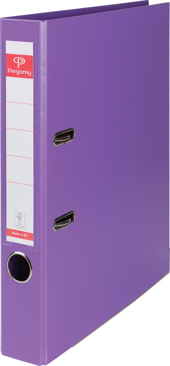 Pergamy ordner, voor ft A4, volledig uit PP, rug van 5 cm, violet afbeelding