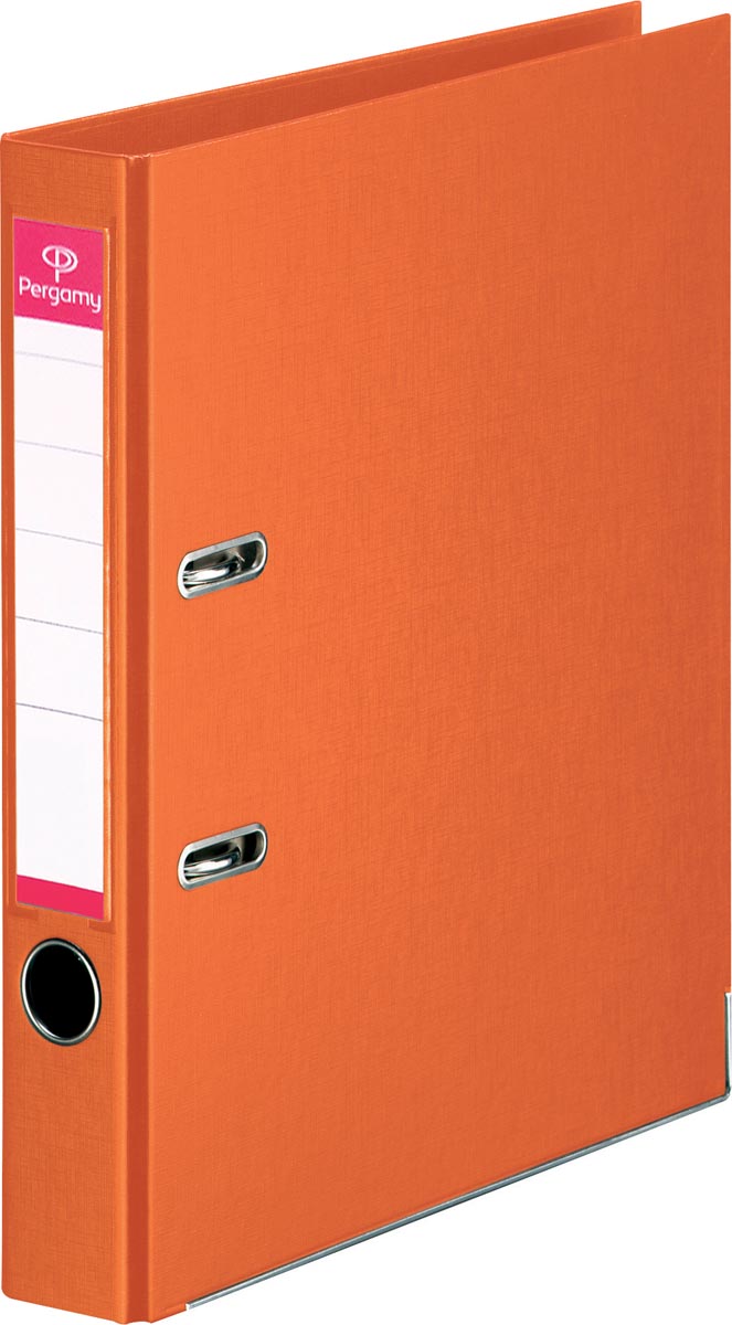 Pergamy ordner, voor ft A4, volledig uit PP, rug van 5 cm, oranje afbeelding