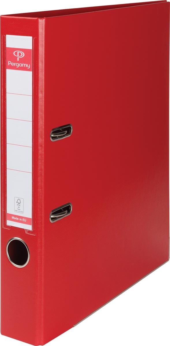 Pergamy ordner, voor ft A4, volledig uit PP, rug van 5 cm, rood afbeelding