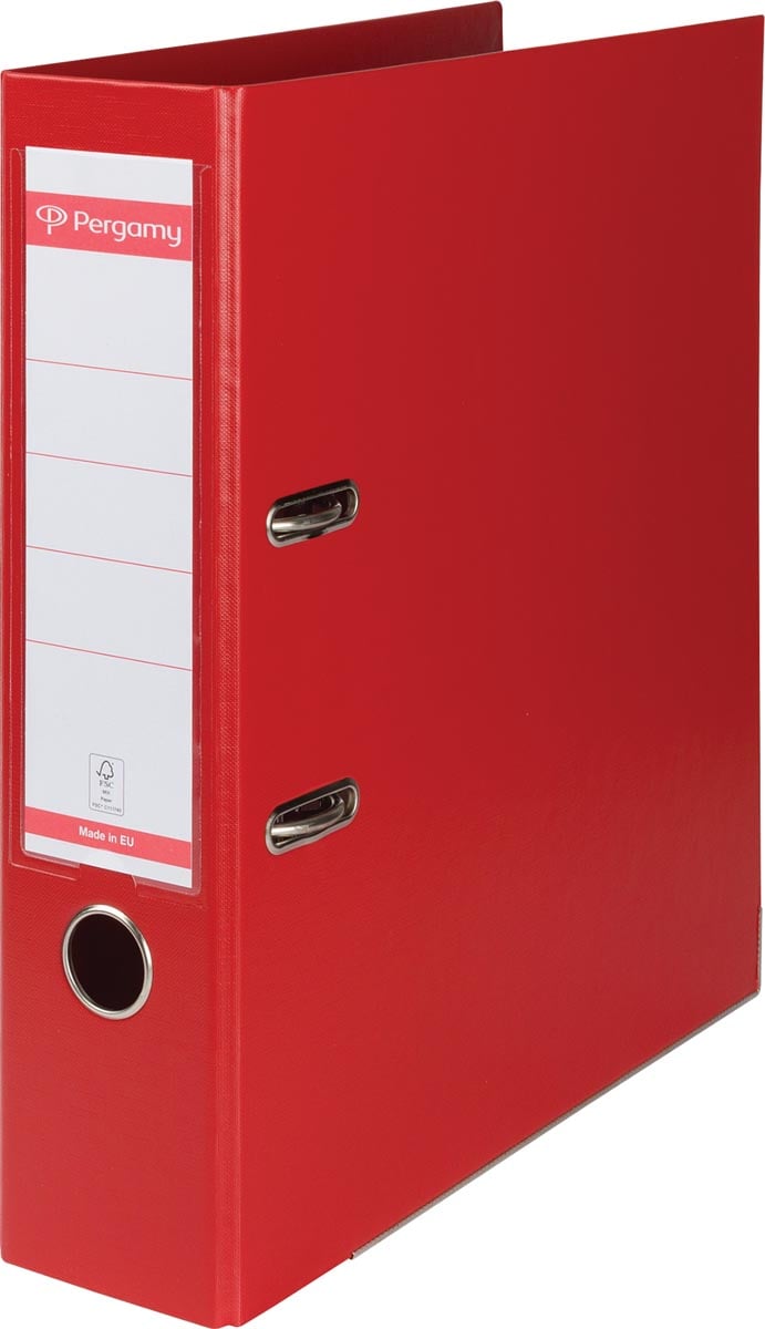 Pergamy ordner, voor ft A4, volledig uit PP, rug van 8 cm, rood afbeelding