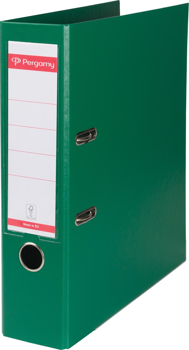 Pergamy ordner, voor ft A4, volledig uit PP, rug van 8 cm, groen afbeelding