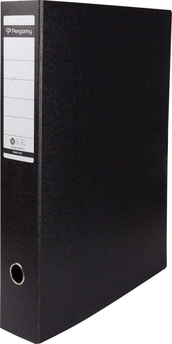Pergamy ordner, uit karton, voor ft A3, staand, rug van 8 cm, zwart afbeelding