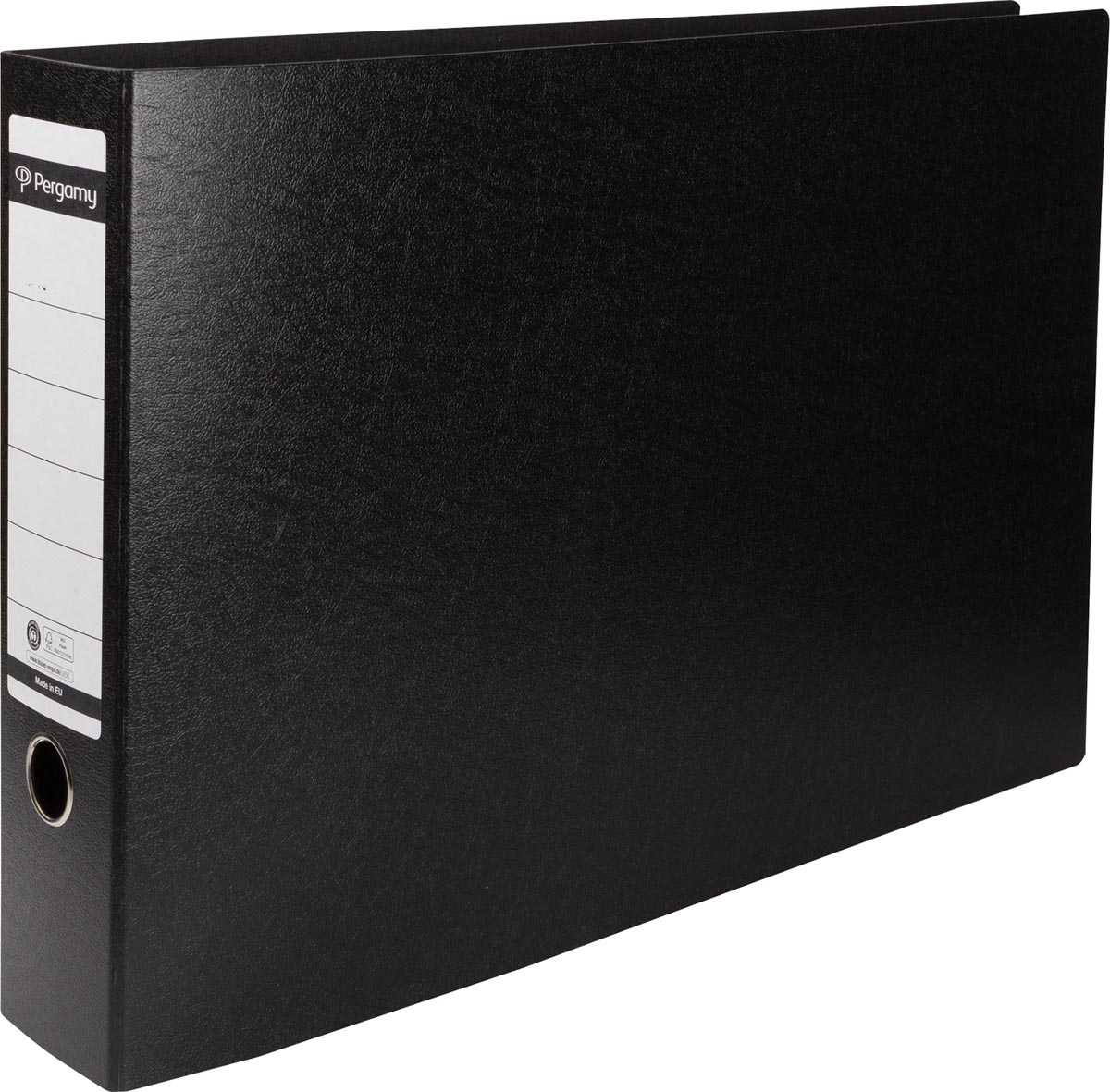 Pergamy ordner, uit karton, voor ft A3, liggend, rug van 8 cm, zwart afbeelding