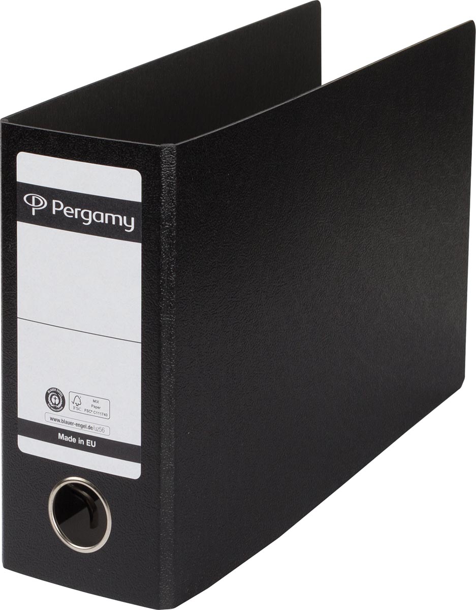 Pergamy ordner, uit karton, voor ft A5, liggend, rug van 8 cm, zwart afbeelding