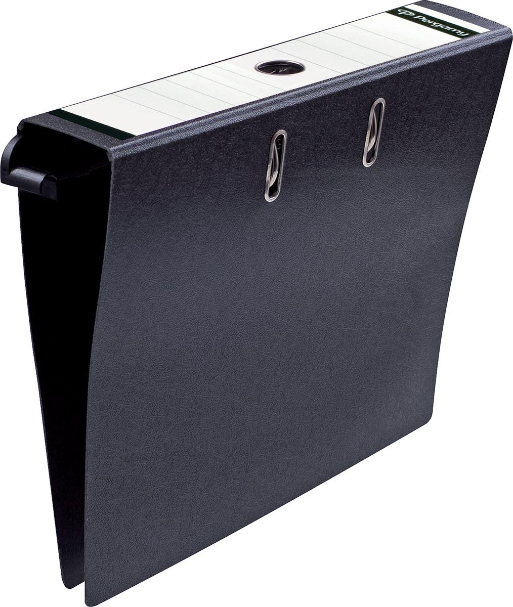 Pergamy hangmap voor ordners, uit karton, voor ft A4, rug van 8 cm, zwart Pergamy hangmap voor ordners, uit karton, voor ft A4, rug van 8 cm, zwart