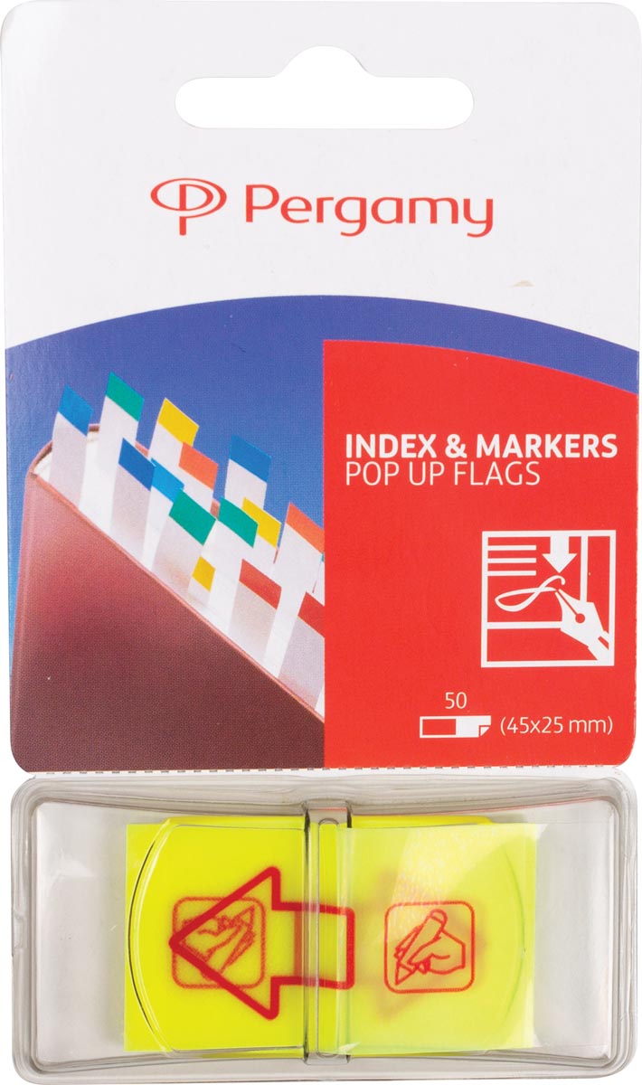 Pergamy &apos;Pop up vlag&apos; pijl &apos;sign here&apos;, ft 45 x 25 mm, 50 vel afbeelding