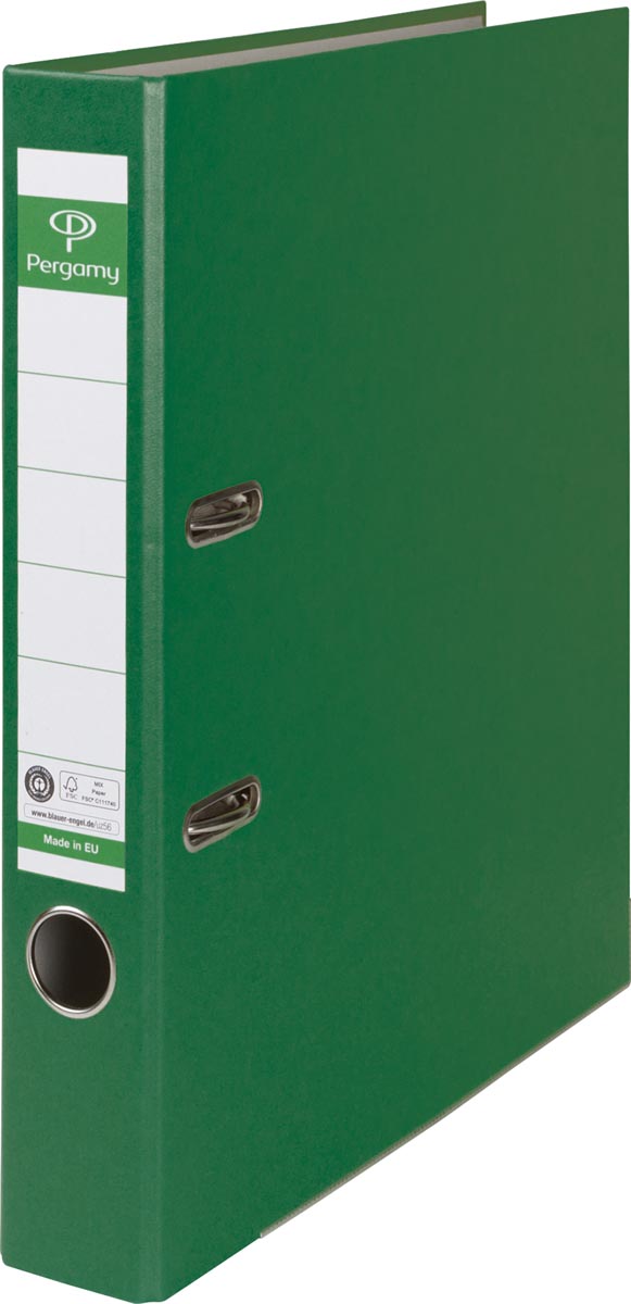 Pergamy ordner, voor ft A4, uit Recycolor papier, rug van 5 cm, groen afbeelding
