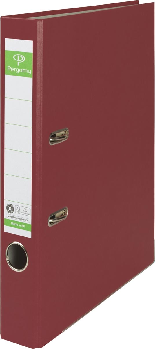 Pergamy ordner, voor ft A4, uit Recycolor papier, rug van 5 cm, bordeaux afbeelding