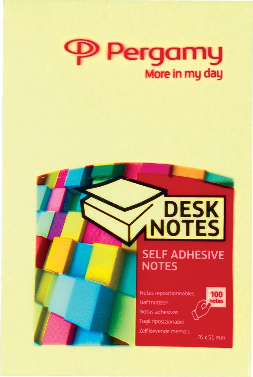 Pergamy notes ft 51 x 76 mm, geel