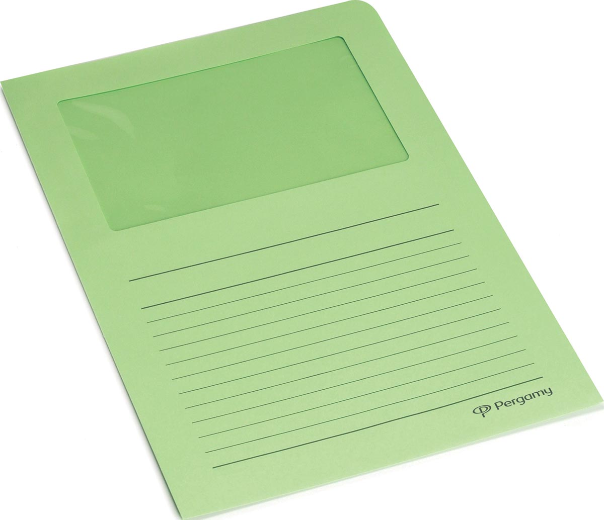 Pergamy L-map met venster, pak van 100 stuks, lichtgroen afbeelding